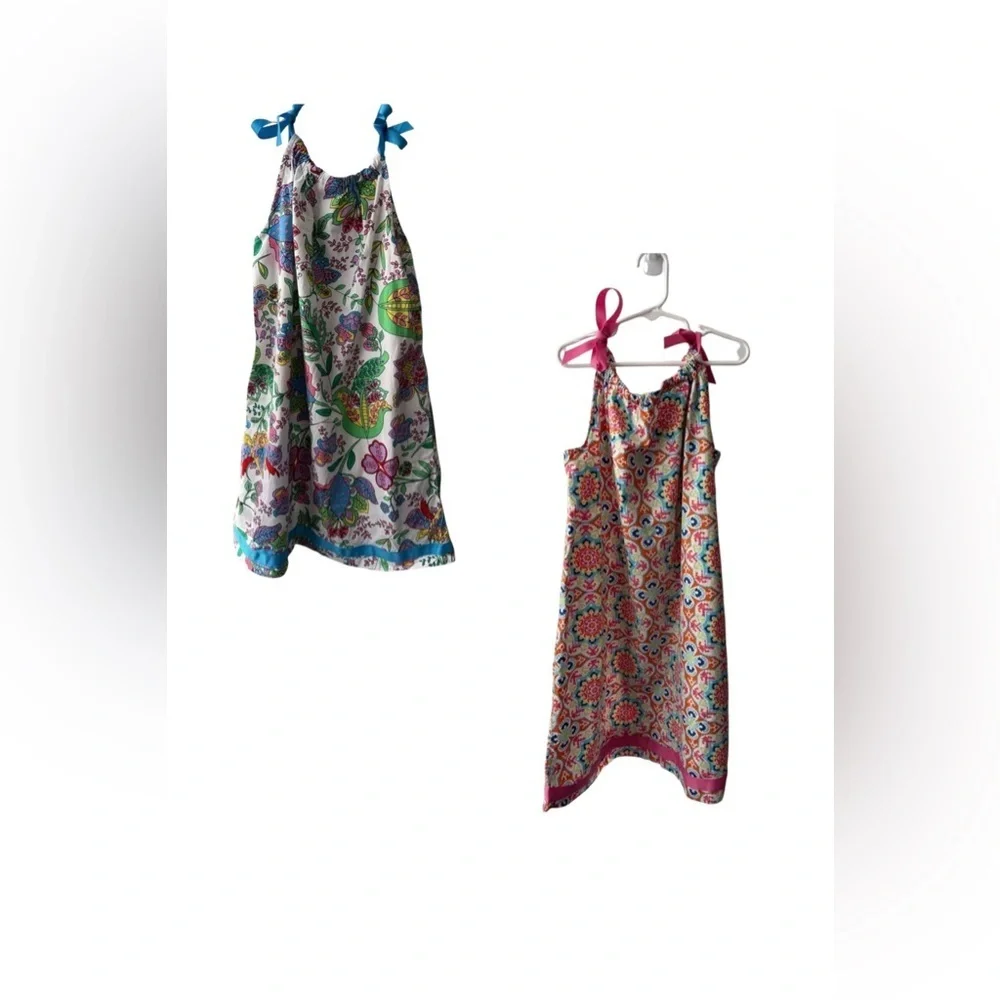 Hanna Andersson Bundle of 2 Paisley Floral Sleeveless Pillowcase Dresses 150/12